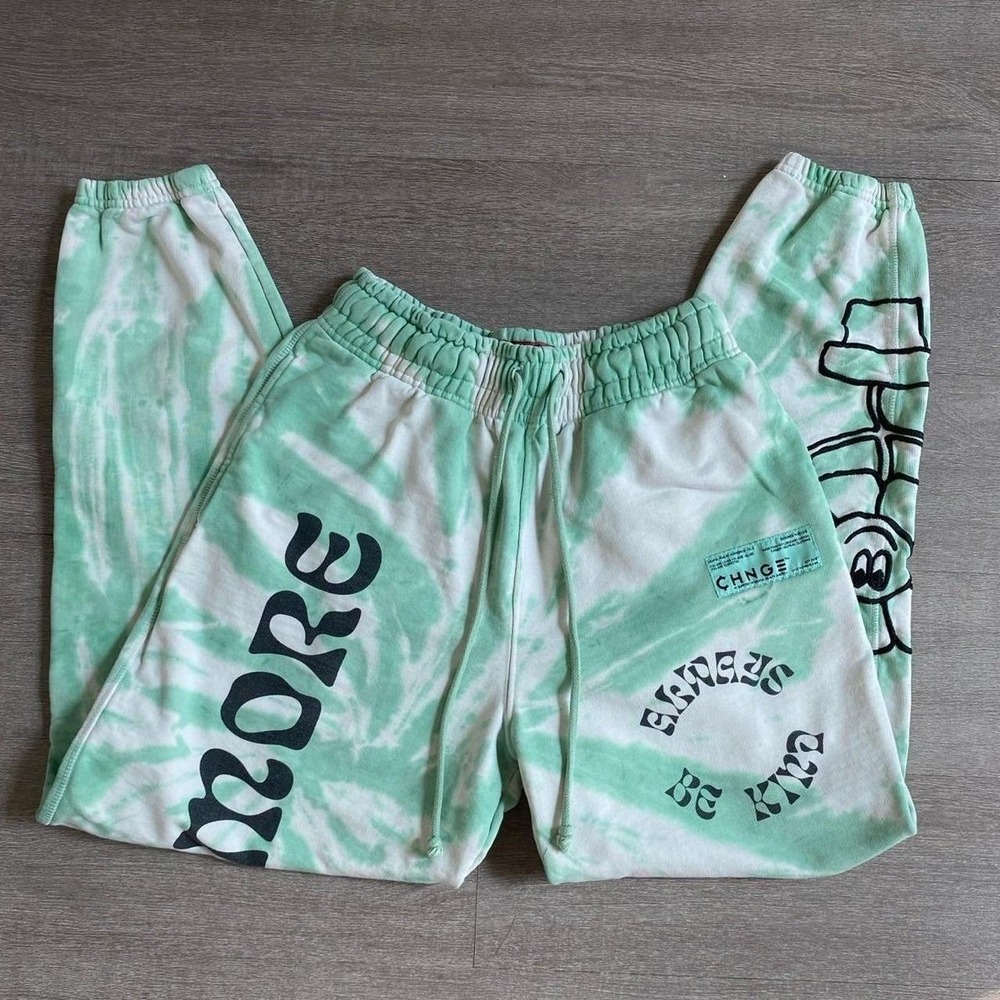 Medium CHNGE love More Always Be Kind Sweatpants Tie Dye Heavyweight 1175